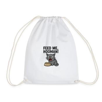Feed me, HOOMAN! - Drawstring Bag - white - Front