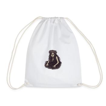 Mystic Water Nymph Illustration - Drawstring Bag - white - Front
