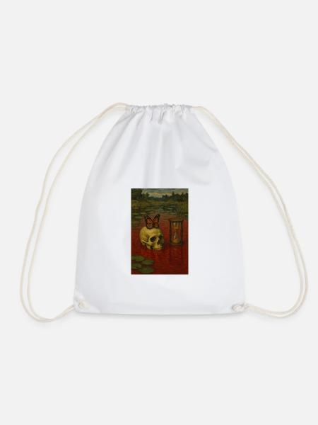 Time won’t wait - Drawstring Bag - white