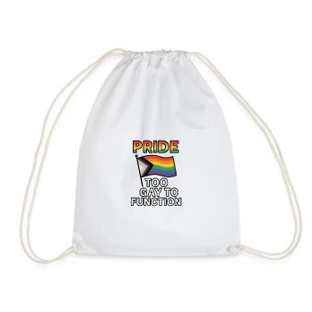 Colorful Pride Flag Design with Humor - Drawstring Bag - white - Front
