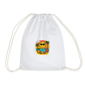 Sunny tropical design with flamingo - Drawstring Bag - white - Front