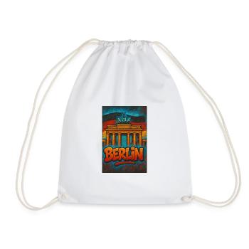 Grafiti Berlin T-shirt with Brandenburg Gate - Drawstring Bag - white - Front