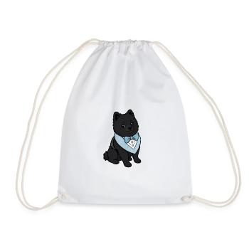 Chien Spitz élégant en nœud papillon - Sac de sport léger - blanc - Devant