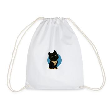 Chien mignon en noir avec plaque d’identité - Sac de sport léger - blanc - Devant