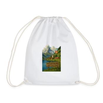 Swiss_alps - Drawstring Bag - white - Front