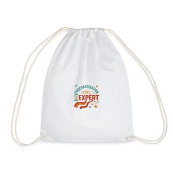 Procrastination Level Expert Motivation Graph - Drawstring Bag - white - Front