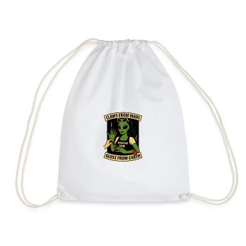 Martian Mani Nail Art Illustration - Drawstring Bag - white - Front