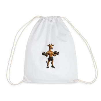 Sport Giraffe - Turnbeutel - Weiß - Vorne