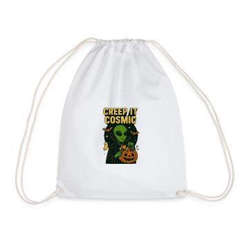 Alien Vampire T-Shirt – Creep It Cosmic  - Drawstring Bag - white - Front