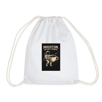Houston Astronaut Coffee Adventure - Drawstring Bag - white - Front