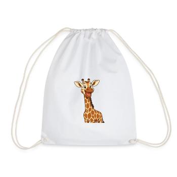 Glückliche Giraffe mit lächelndem Gesichtsausdruck - Turnbeutel - Weiß - Vorne