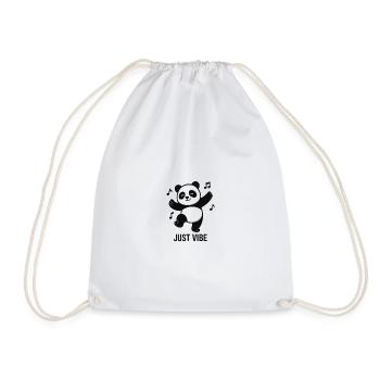 Chilling panda bear with music design - Drawstring Bag - white - Front
