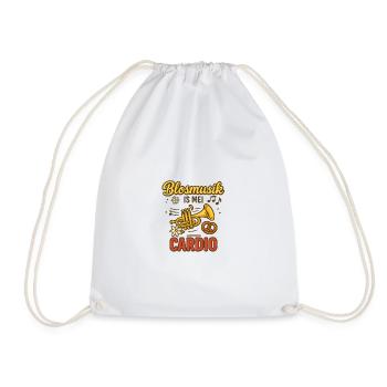 Blosmusik is mei Cardio Lustiges Trachten Shirt - Drawstring Bag - white - Front