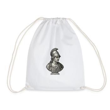 Antique Athena Bust | Classical Greek Art - Drawstring Bag - white - Front