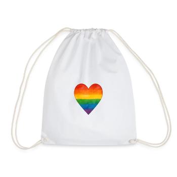 Cœur arc-en-ciel symbole de diversité - Sac de sport léger - blanc - Devant