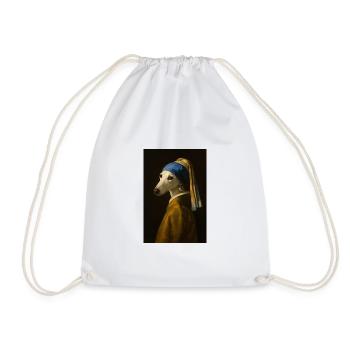 Hundeportrait Kunstdruck - Turnbeutel - Weiß - Vorne