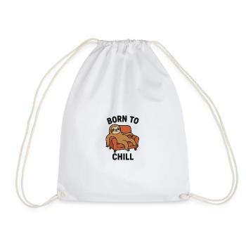 born to chill - Drawstring Bag - white - Front