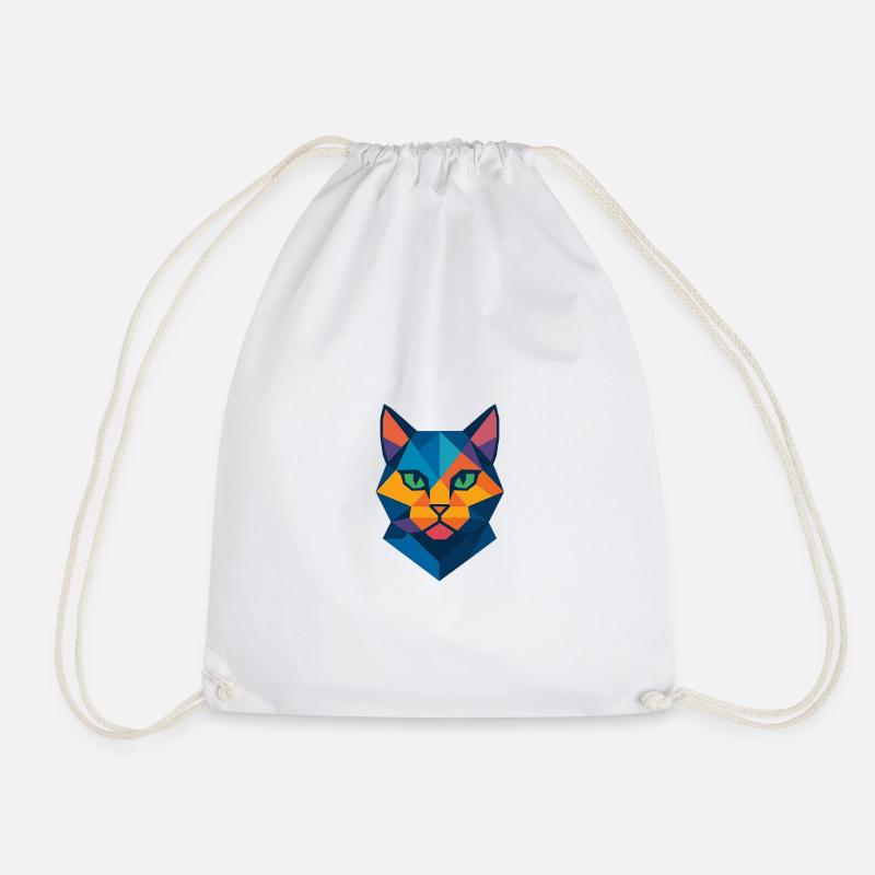 Katze | Katzenkopf Print / Druck / Design - Turnbeutel - Weiß