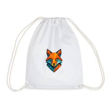 Fox | Fox Head Print / Print / Design - Drawstring Bag - white - Front