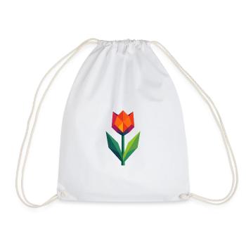 Tulpe | bunt geometrisch - Turnbeutel - Weiß - Vorne