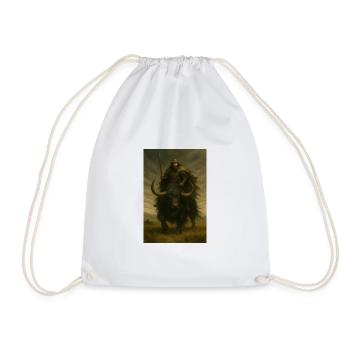 Guerrier ancien sur un yak noir puissant - Sac de sport léger - blanc - Devant
