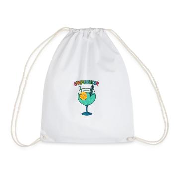 GinInfluencer Cocktail Illustration Gin - Drawstring Bag - white - Front