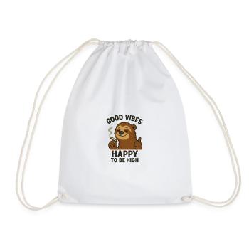 Chill Bear Cartoon Design - Drawstring Bag - white - Front