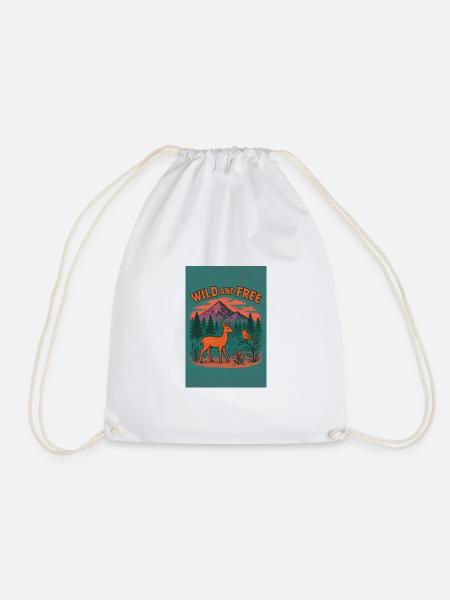 Wild and free natural landscape - Drawstring Bag - white