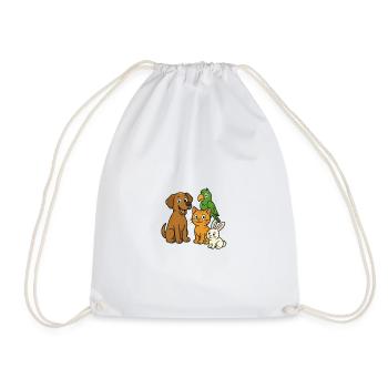 Animal lovers - Drawstring Bag - white - Front