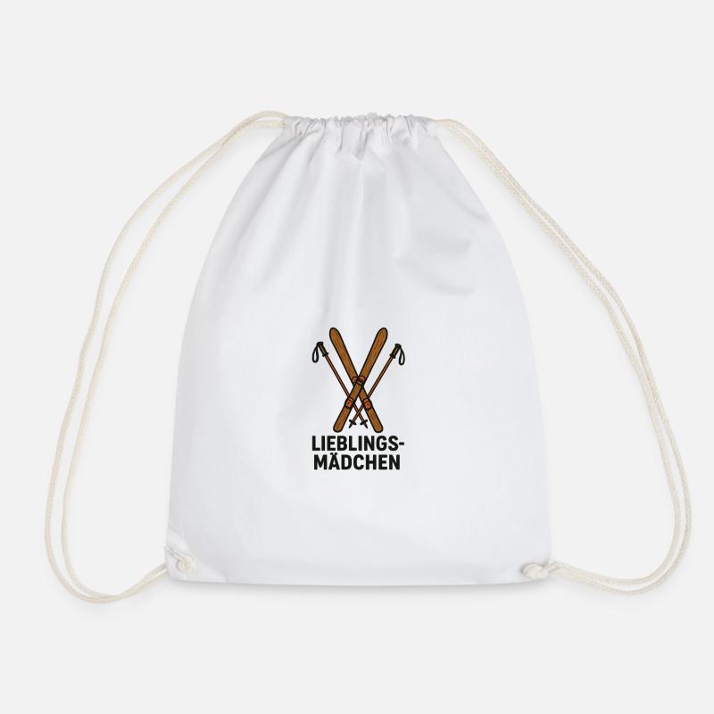 Lieblings-Mädchen Ski Design – Skifahren Geschenk  - Turnbeutel - Weiß
