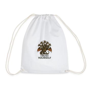 Nine-Headed Dragon Trust Yourself - Drawstring Bag - white - Front
