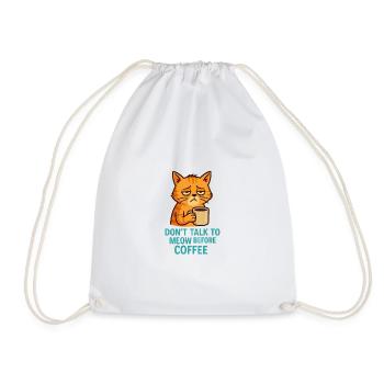 Grummelkat Coffee Saying - Drawstring Bag - white - Front