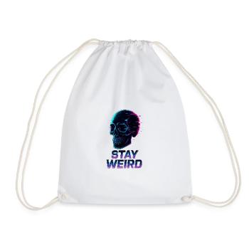 Restez bizarre Neon Skull - Sac de sport léger - blanc - Devant