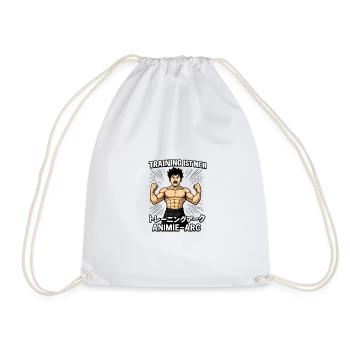 Training Is My Anime Arc - Drawstring Bag - white - Front