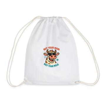 Vache avec des lunettes de soleil – Pas ton lait - Sac de sport léger - blanc - Devant