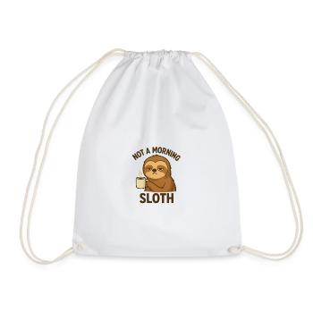 Not a Morning Sloth - Drawstring Bag - white - Front