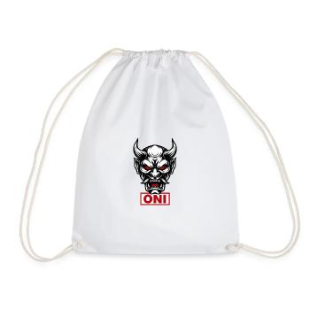 Japanische Oni Maske Dämon Horror T-Shirt Design - Turnbeutel - Weiß - Vorne