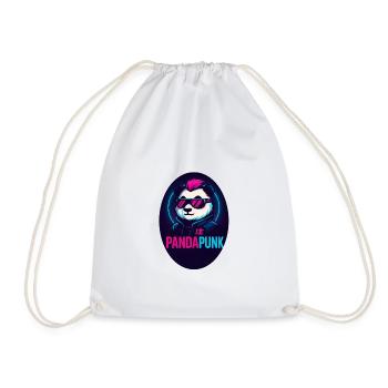 PandaPunk Neon Cyber Panda - Turnbeutel - Weiß - Vorne