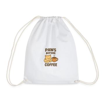 paws before coffee - Turnbeutel - Weiß - Vorne