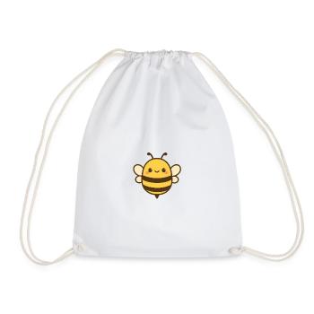 Kawaii Honey Bee Illustration - Drawstring Bag - white - Front