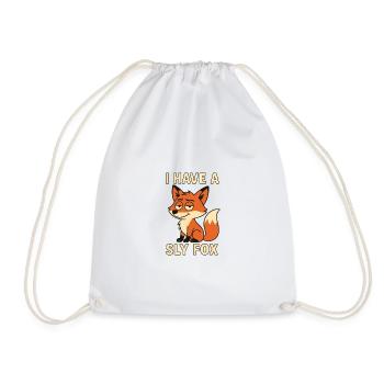 Dessin animé du renard intelligent, renard sournois - Drôle effronté - Sac de sport léger - blanc - Devant