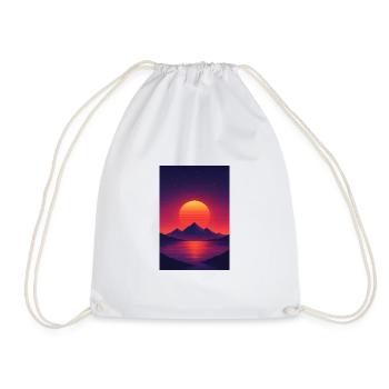 Sunset over alpine lake - Drawstring Bag - white - Front
