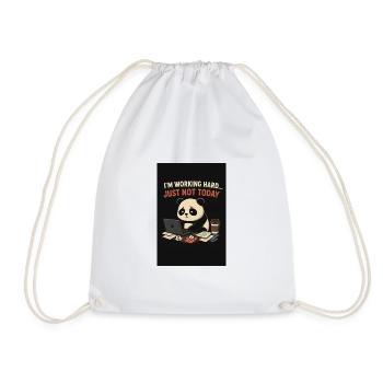 Panda sur l’ordinateur portable : pas aujourd’hui - Sac de sport léger - blanc - Devant