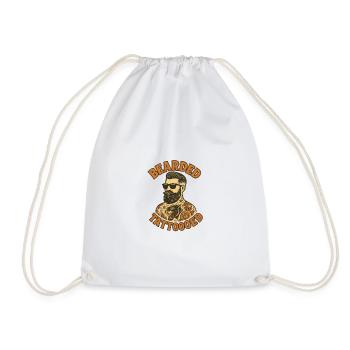 Barbu et tatoué - Sac de sport léger - blanc - Devant
