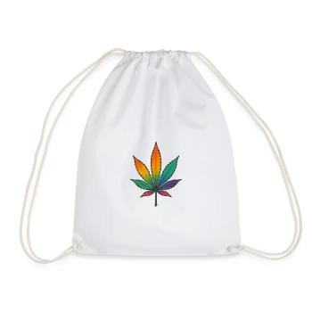 Conception de feuille de cannabis arc-en-ciel - Sac de sport léger - blanc - Devant