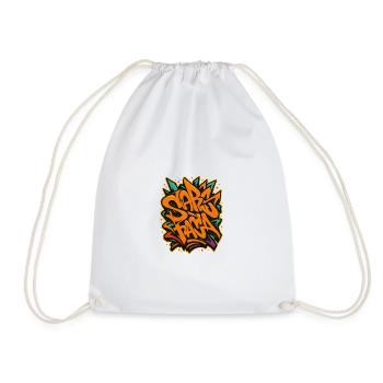 Graffiti Lettering Spray Art - Drawstring Bag - white - Front