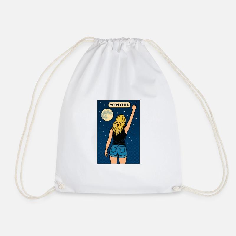 Moon Child – Heroine among the stars - Drawstring Bag - white
