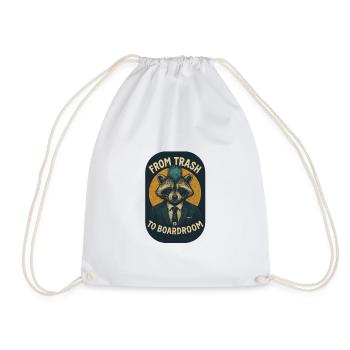 De la poubelle au design rétro du raton laveur de la salle de conférence - Sac de sport léger - blanc - Devant