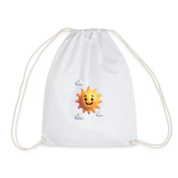 3D Sunshine Surreal – Happy Sky Vibes - Drawstring Bag - white - Front