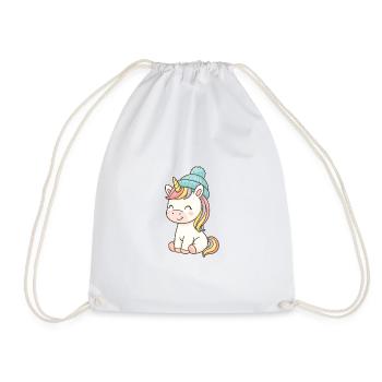 Figurine câline licorne pastel - Sac de sport léger - blanc - Devant